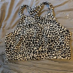 Outdoor Voices Move Free Crop Top in Snow Leopard